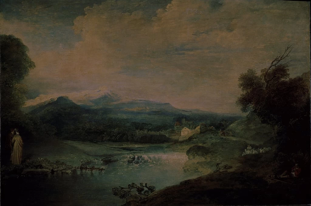 Paesaggio con cascata, ca 1714